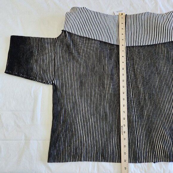 Marla Wynne Ribbed Reversible M L 3/4 Sleeve Open Front Assymetric Hem Cardigan - Picture 13 of 14